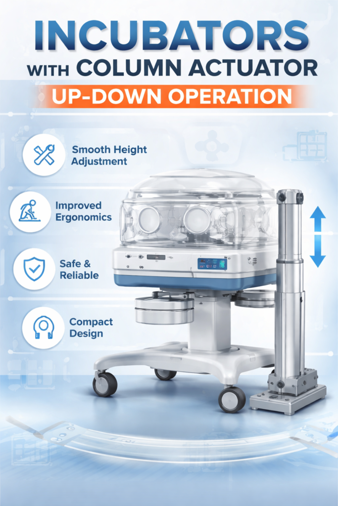Incubator with Column Actuator Up-Down Operation