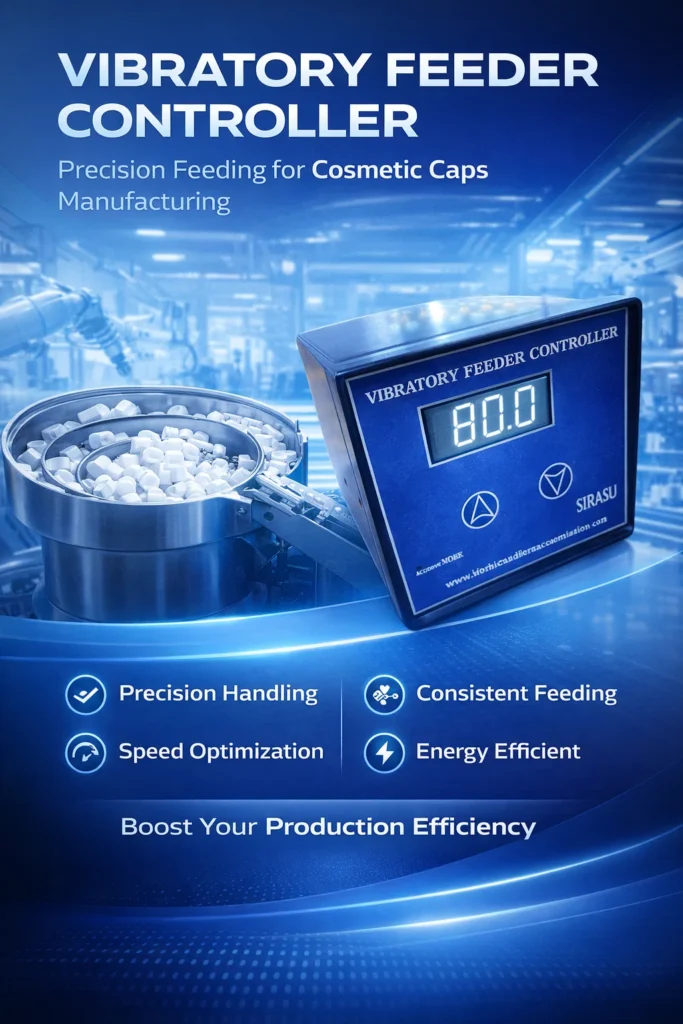 Vibratory Feeder Controller for Cosmetic Caps Manufacturing