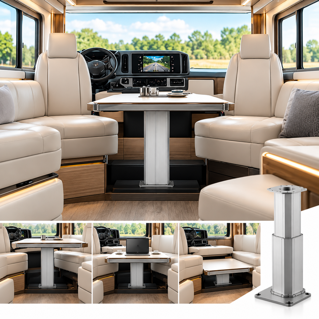 Luxury Motorhome Adjustable Table Interior