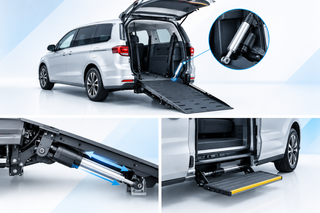 Wheelchair Accessible Vans Using Electric Linear Actuators
